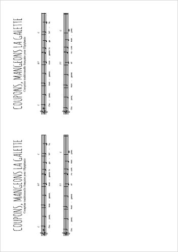 Coupons, mangeons la galette Partition gratuite